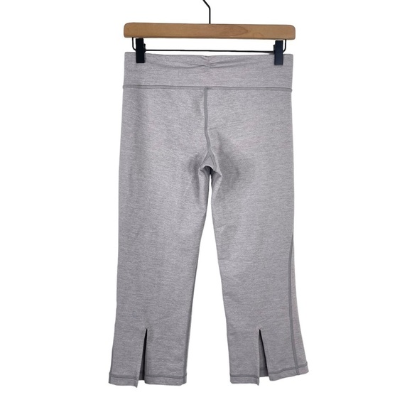 Lululemon Gather & Grow Crop Legging 6 Heathered Grey Split Hem Stretch Capri - Picture 6 of 11